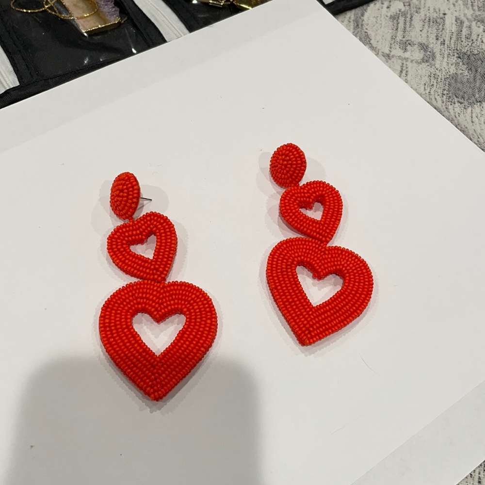Large heart earrings